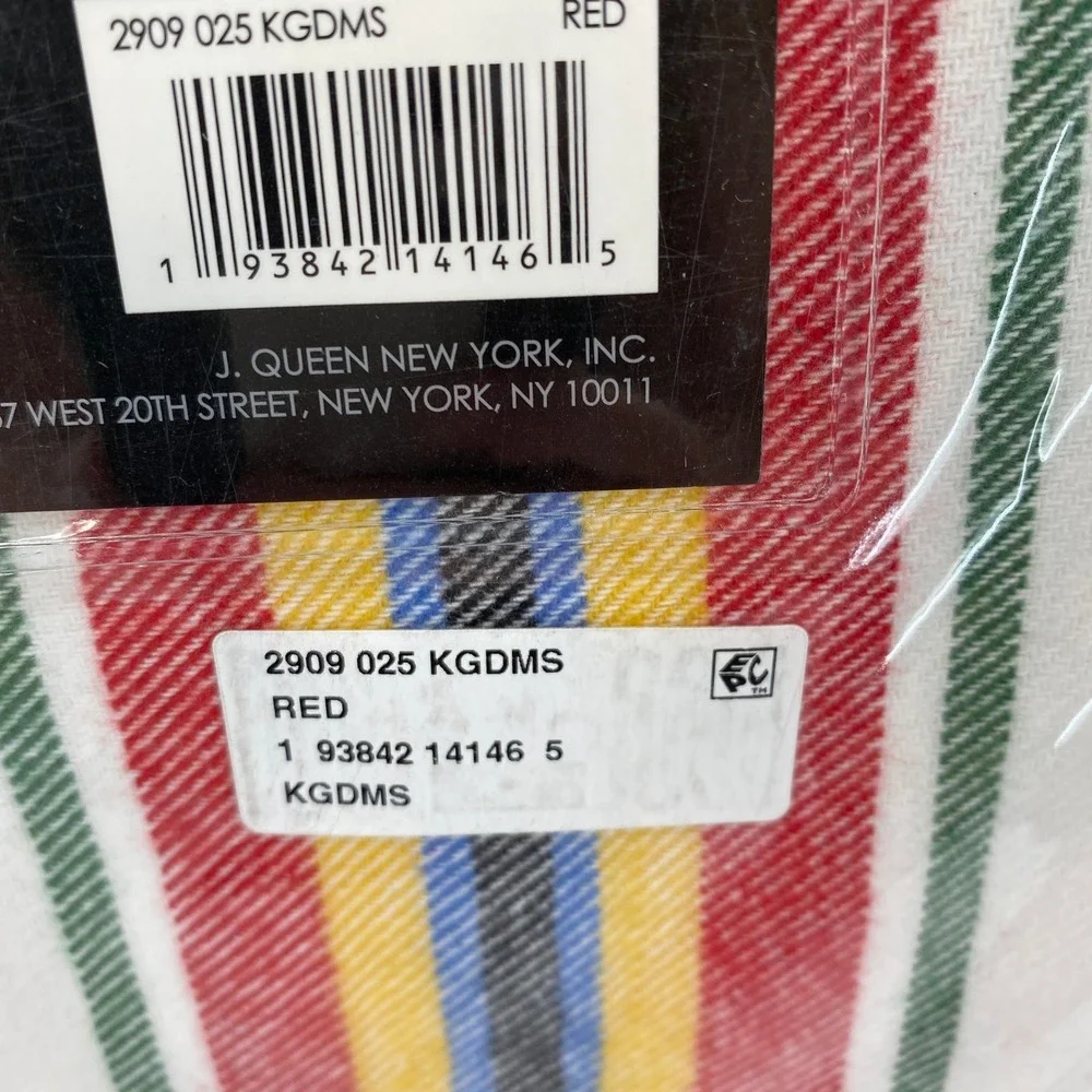J. Queen New York Duvet Set KING Christopher Plaid Red Cream 100% Cotton Lodge